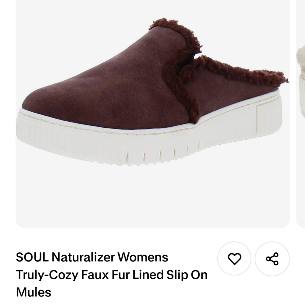 NIB Soul Naturalizer Mules Sz 5.5 Wide Truly Cozy Wine Faux Fur - Picture 4 of 5